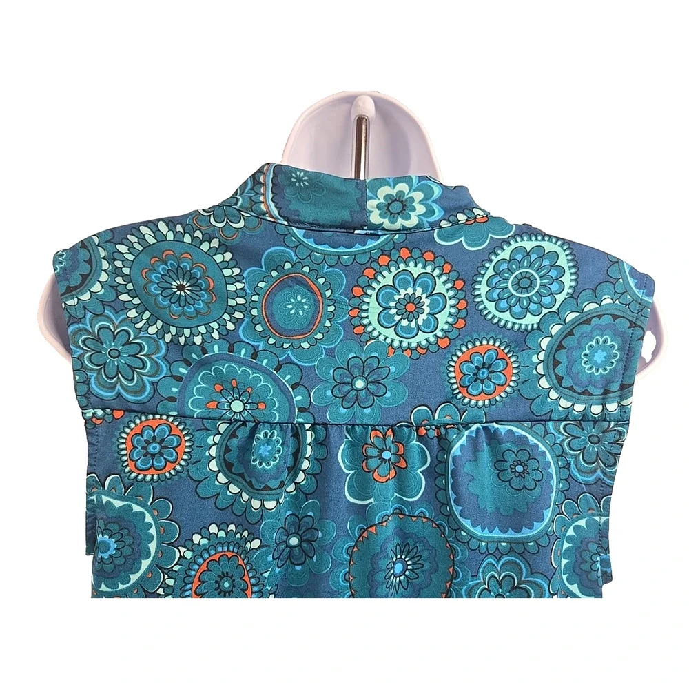 International Consept Womens Blouse Blues Cowl Neck Sleeveless Sequined Size M